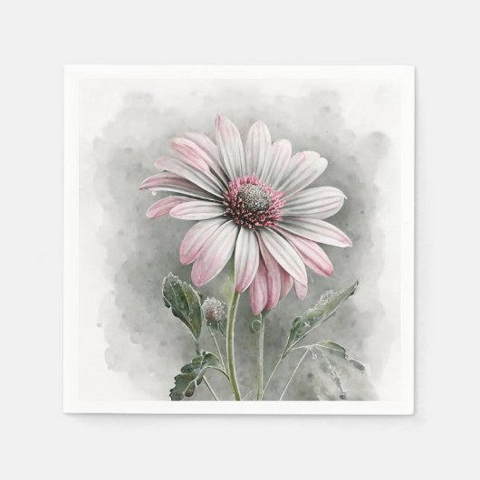 ピンクデイジーカクテルナプキンス スタンダードカクテルナプキン (正面)
