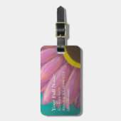 ピンクデイジーカスタマイズ可能な荷物タグ ラゲッジタグ (正面縦)