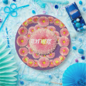 ピンクデイジーカスタム紙プレート9 in ペーパープレート (パーティー)