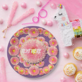 ピンクデイジーカスタム紙プレート9 in ペーパープレート (パーティー)