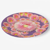 ピンクデイジーカスタム紙プレート9 in ペーパープレート (アングル)