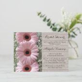 ピンクデイジーガーベラオンウッドブライダルシャワー 招待状 (スタンド正面)