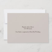 ピンクデイジーガーベラオンウッドブライダルシャワー 招待状 (裏面)