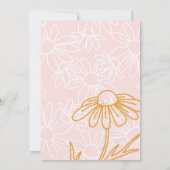 ピンクデイジーガールベビーシャワー 招待状 (裏面)