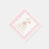 ピンクデイジージンガ間抜けムガチョウ誕生日ナプキンス スタンダードカクテルナプキン (角)