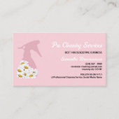 ピンクデイジースプレーボトル清掃サービスガーデニング 名刺 (正面)