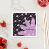 ピンクデイジーチェーンフローラルパターンナプキンス スタンダードカクテルナプキン (インサイチュ)