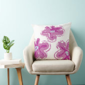 ピンクデイジーデザインレトロ装飾用クッション クッション (椅子)