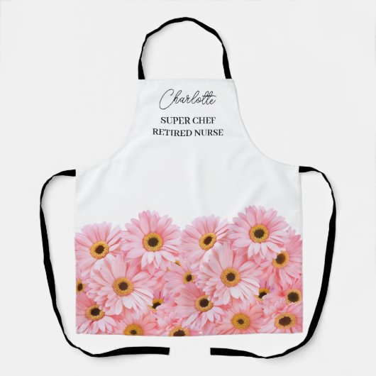 ピンクデイジーナース退職 エプロン (正面)
