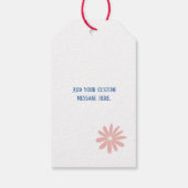 ピンクデイジーパターンギフトラベル ギフトタグ (裏面)