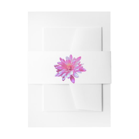 ピンクデイジーピンクフローラピンク花 招待状ベリーバンド (正面例)