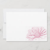 ピンクデイジーフラワーエフェクトポス結婚トブランチ 招待状 (裏面)