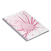 ピンクデイジーフラワーエフェクト ノートブック (右側)