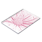 ピンクデイジーフラワーエフェクト ノートブック (左側)