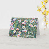 ピンクデイジーフラワーガーデンアート誕生日カード カード (黄色い花)