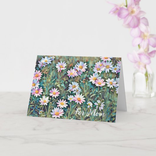 ピンクデイジーフラワーズガーデンマザーズデイカード カード (蘭)