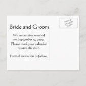 ピンクデイジーフラワーセーブ・ザ・デート案内 案内ポストカード (裏面)