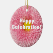 ピンクデイジーフラワーフォトオーナメント セラミックオーナメント (右)