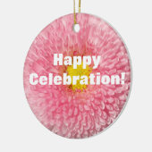 ピンクデイジーフラワーフォトオーナメント セラミックオーナメント (左)