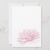 ピンクデイジーフラワーベビーシャワー 招待状 (裏面)