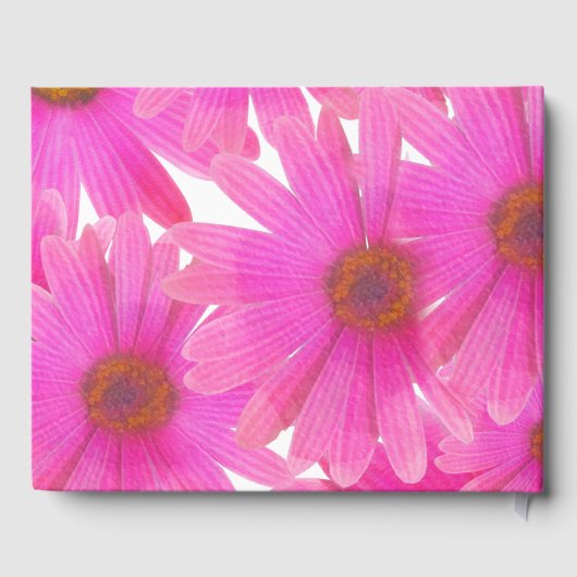 ピンクデイジーフローラエレガントデイジーシ結婚ック ゲストブック (裏面)