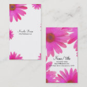 ピンクデイジーフローラエレガントデイジー素朴国 名刺 (正面/裏面)