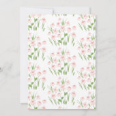 ピンクデイジーフローラエレガント美しい60誕生日 招待状 (裏面)