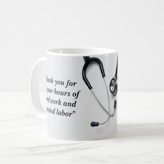 ピンクデイジーフローラナースギフト コーヒーマグカップ (正面左)