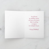 ピンクデイジーフローラブーケ、叔母、誕生日 カード (内部)