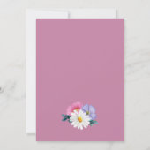 ピンクデイジーフローラベビーシャワー 招待状 (裏面)