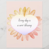 ピンクデイジーフローラ筆記用紙 (裏面)