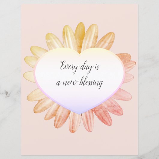 ピンクデイジーフローラ筆記用紙 (裏面)