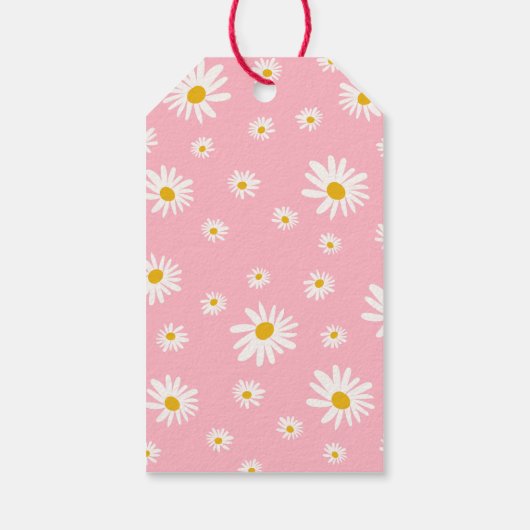 ピンクデイジーフローラ1st誕生日お願い ギフトタグ (裏面)