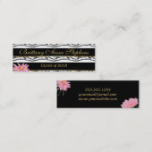 ピンクデイジーブラックレース卒業名の挿入 コーリングカード (正面/裏面)