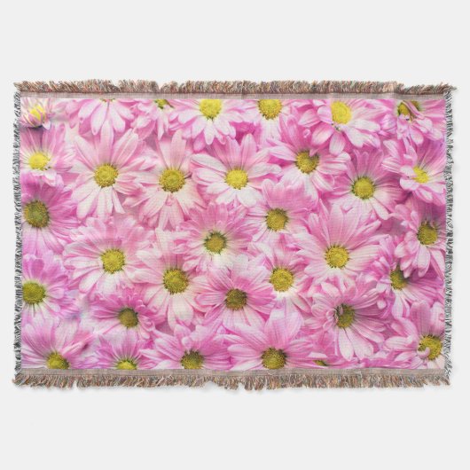 ピンクデイジーブランケット スローブランケット (正面)
