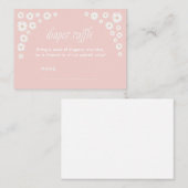 ピンクデイジーベビーシャワーおむつラッフルチケット エンクロージャーカード (正面/裏面)