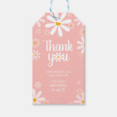 ピンクデイジーベビーシャワーメッセージカード ギフトタグ (正面)