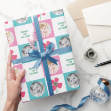 ピンクデイジーポップ・アートのフラワーシック誕生日フォトギフト