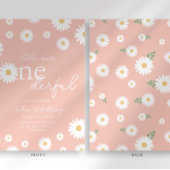 ピンクデイジーリトル恋しく思オネダーフル招待状 招待状