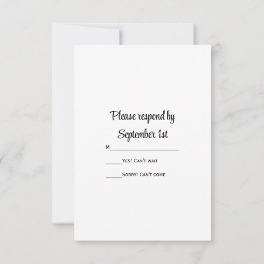 ピンクデイジーレースカントリーウェスタンウェディングRSVPカード 出欠カード (裏面)