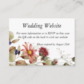 ピンクデイジーワイルドフラワーウォーター色フローラ エンクロージャーカード (正面)