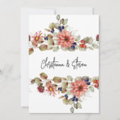 ピンクデイジーワイルドフラワーウォーター色フローラ 招待状 (裏面)