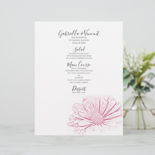 ピンクデイジー効果フローラ結婚のメニュー (スタンド正面)