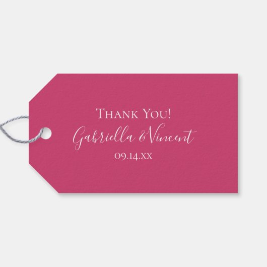 ピンクデイジー効果フローラ結婚式の引き出物ラベル ギフトタグ (裏面横)