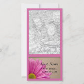 ピンクデイジー卒業発表フォトカード 案内状 (正面)