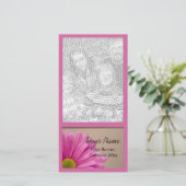 ピンクデイジー卒業発表フォトカード 案内状 (スタンド正面)