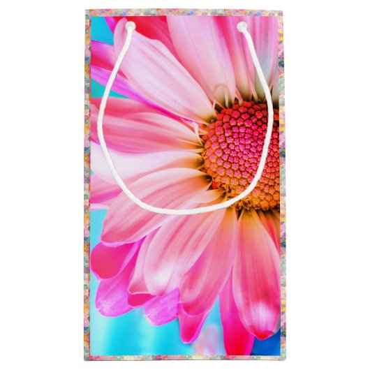 ピンクデイジー及び水玉模様抱き枕 スモールペーパーバッグ (裏面)