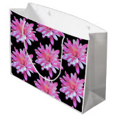 ピンクデイジー模様 ラージペーパーバッグ (裏面アングル)