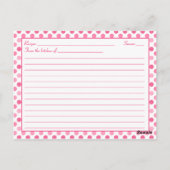 ピンクデイジー水玉模様レシピカード ポストカード (裏面)