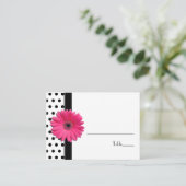 ピンクデイジー白黒水玉模様座席表 プレイスカード (スタンド正面)